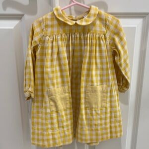 Petit Bateau Yellow Checkered Dress